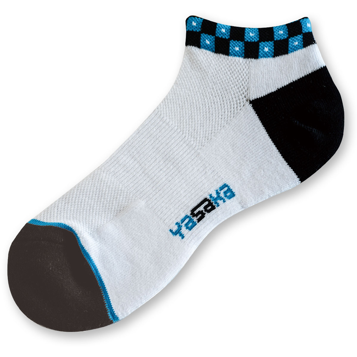 スクエアYソックス ブラック×サックス（Ｌ）