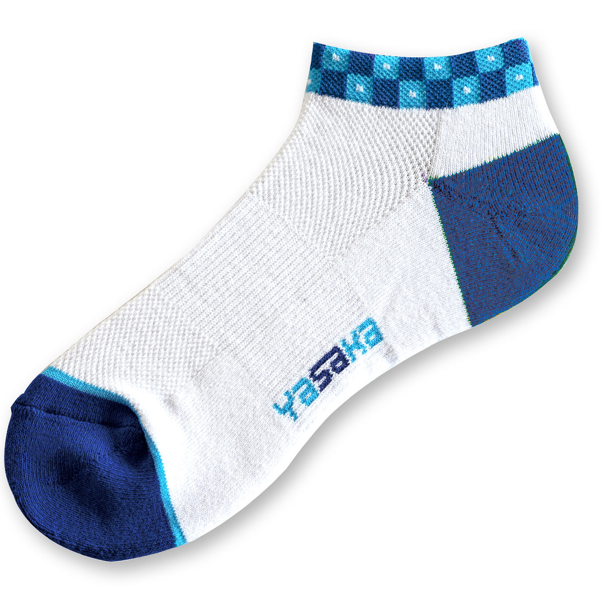 スクエアYソックス ブルー×サックス（Ｍ）